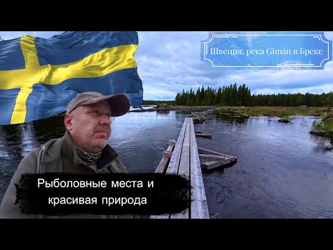 Видео: Швеция река Gimån в Бреке  Рыболовные места и красивая природа