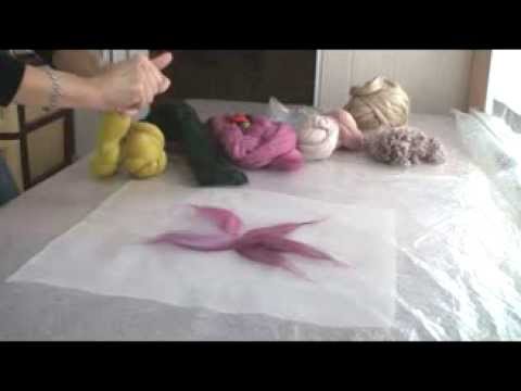 Видео: Мастер - класс "Шерстяная акварель на шелковой органзе"