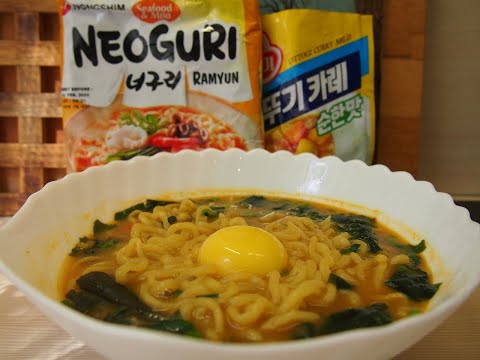 Видео: 50 оттенков рамёна: выпуск #16 Кагури (카구리) - Ногури + Карри