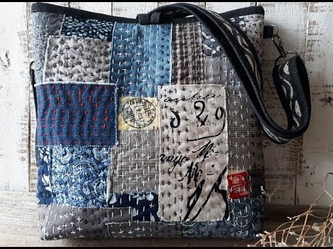Видео: Джинсовые сумки в технике Боро. Японская вышивка Сашико. Идеи.