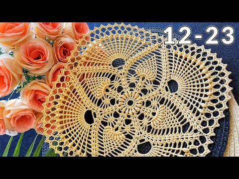 Видео: Салфетка крючком, Ливия, 12-23