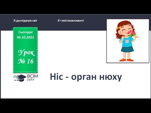 Видео: ЯДС 1 клас. Урок 16. Ніс - орган нюху.