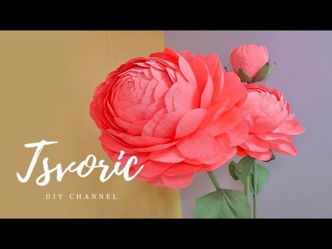 Видео: Large paper flowers / Большие ростовые цветы из бумаги / DIY TSVORIC