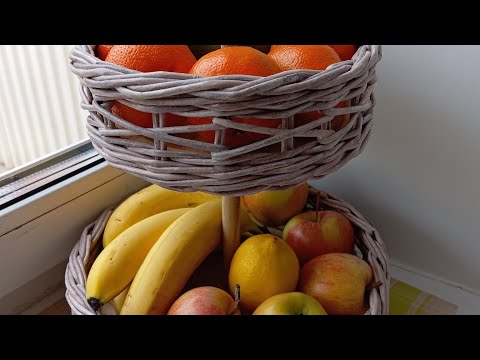 Видео: Этажерка для фруктов. Простой ажур. Сборка. 
