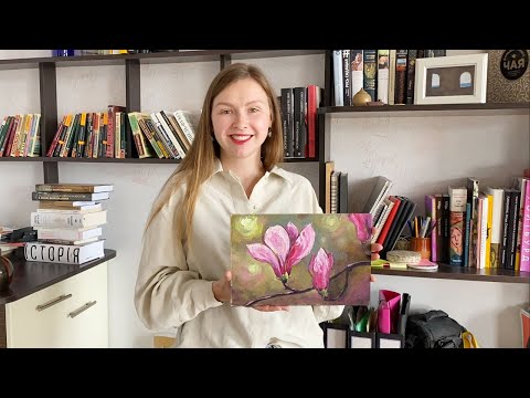 Видео: Полный мастер-класс по живописи маслом. Магнолия.