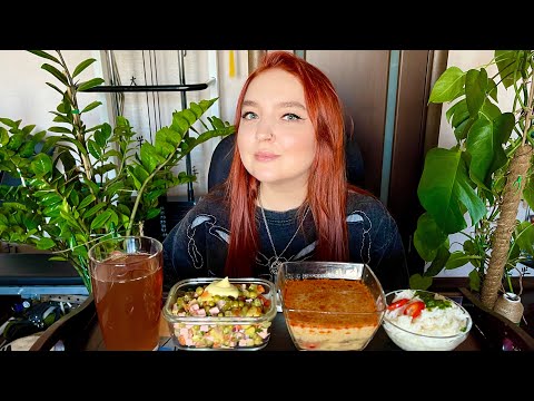 Видео: МУКБАНГ | Оливье, Том ям, рис | Mukbang | Tom yum, Olivier salad 🍲 | Vegan