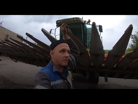 Видео: CLAAS MEGA 370. Уборка подсолнечника. Сломалась клавиша соломотряса.