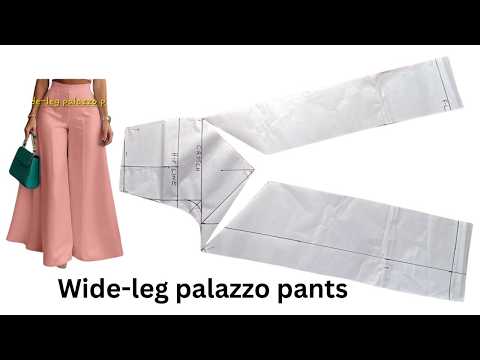 Видео: Как кроить и шить брюки-палаццо с широкими штанинами | Простое пошаговое руководство по шитью для...