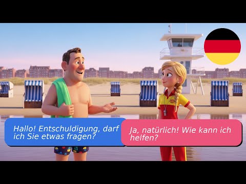 Видео: 5 простых диалогов на немецком языке A1 A2 На пляже