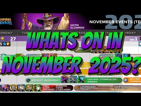 Видео: Календарь событий Empires & Puzzles на ноябрь: SOUL EXCHANGE ВЕРНУЛСЯ! И Арамис тоже!!?..😱😱😱🍻