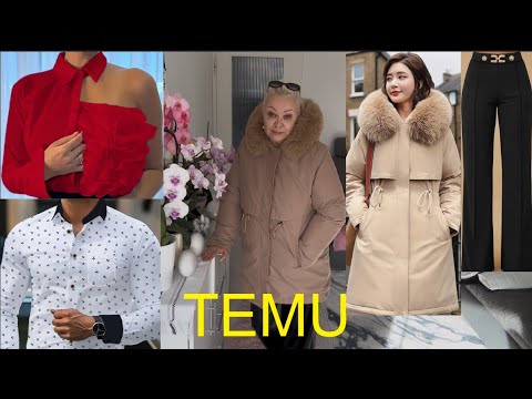 Видео: Распаковка  TEMU и не только с примеркой.  Зимняя куртка, праздничная блуза, брюки, мужская рубашка.
