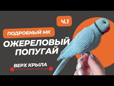 Видео: Подробный мастер-класс игрушка амигуруми птица крючком. Вязаный Ожереловый попугай