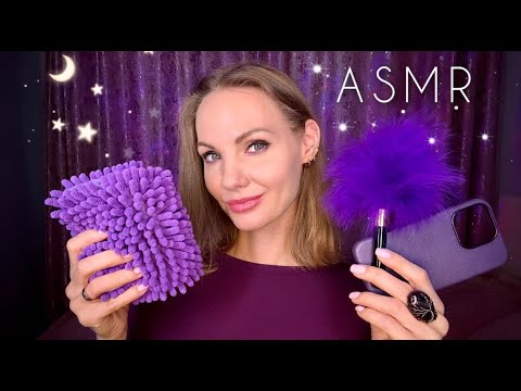 Видео: АСМР, очень нежные фиолетовые триггеры, близкий липкий шепот / Gentle ASMR