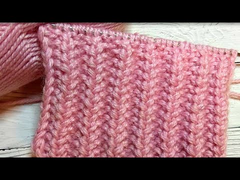 Видео: ПЫШНАЯ ОБЪЕМНАЯ РЕЗИНКА/ РЕЗИНКА СПИЦАМИ ДЛЯ ШАПКИ, ШАРФА, СНУДА/Очень легко вяжется!