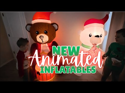 Видео: Наши НОВЫЕ анимированные рождественские надувные фигурки «Самоцветы»! 🎅🎄☃️ #надувной #рождество #...
