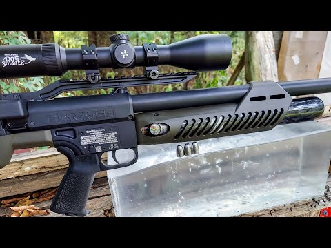 Видео: BIG BORE AirGun против баллистического геля - [Umarex Hammer]