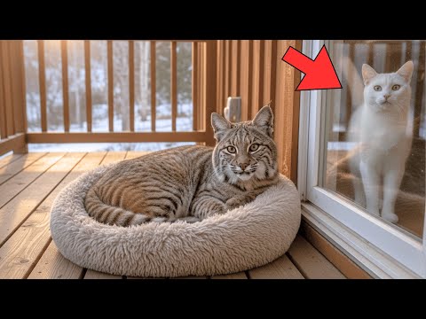 Видео: Дикая рысь приютила лежанку котят. То, что произошло дальше, растопит ваше сердце