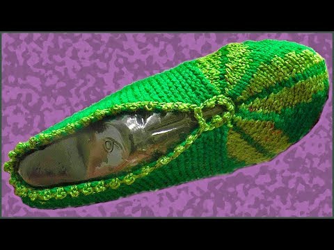 Видео: Следки с жаккардовыми листиками. Следки спицами с узором. Часть 1.