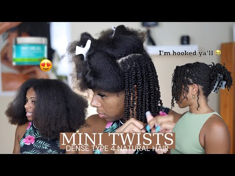Видео: Укладка мини-твистов на густые волосы типа 4 | Теперь я в стиле мини-твистов??! 🙉