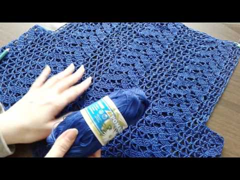 Видео: Платье крючком "Листья". Часть 5.