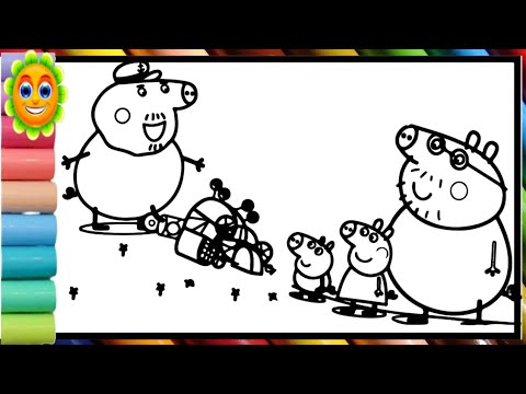 Видео: Свинка Пеппа на прогулке с семьей и друзьями _ Научитесь рисовать и раскрашивать Свинку Пеппу
