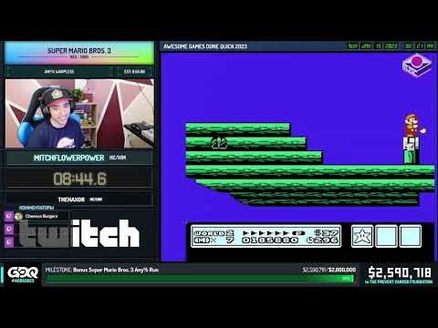 Видео: [RU] Super Mario Bros. 3 от mitchflowerpower за 52:54 - Awesome Games Done Quick 2023