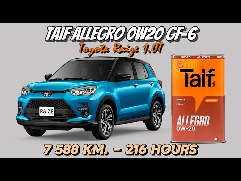 Видео: Taif Allegro 0w20  GF-6 (отработка из Toyota Raize 1,0T - 7 588 км., 216 моточасов).