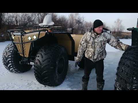 Видео: Сравнение шин. Река. Течение. Ледяные торосы. -32.