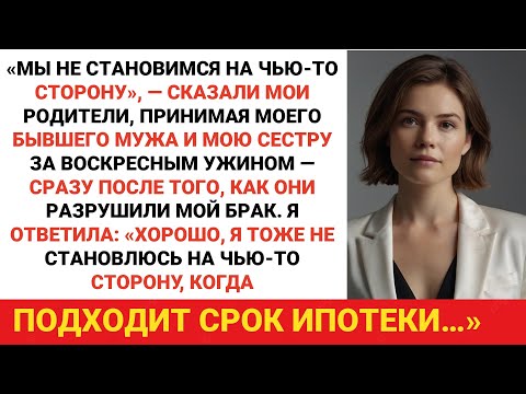 Видео: «Мы не принимаем ничью сторону», — сказал отец, принимая у себя моего бывшего мужа и мою сестру...
