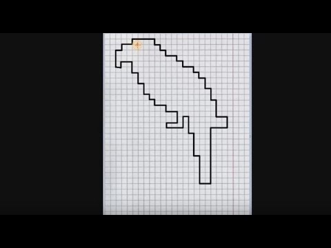 Видео: Попугай (графический диктант по клеточкам), рисуем по клеточкам попугайчика