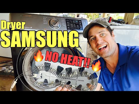 Видео: Почему эта сушильная машина Samsung не греет? | Неисправный нагревательный элемент DC47-00019A | ...