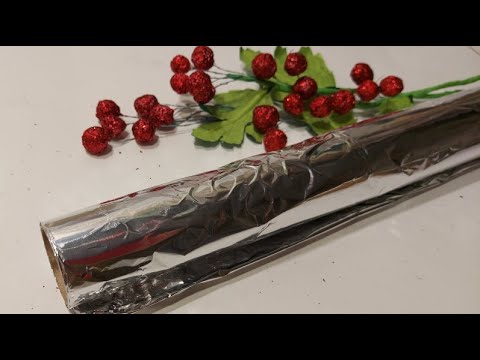 Видео: Ягодки из КУХОННОЙ ФОЛЬГИ - ЭФФЕКТ ПОТРЯСАЮЩИЙ. декор дома DIY .ADDED GLITER TO THE ALUMINUM FOIL...