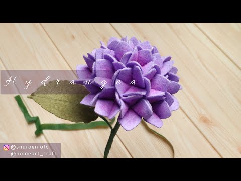 Видео: S Nuraeni || #DIY гортензия из фетра - Felt Hydrangea Flowers