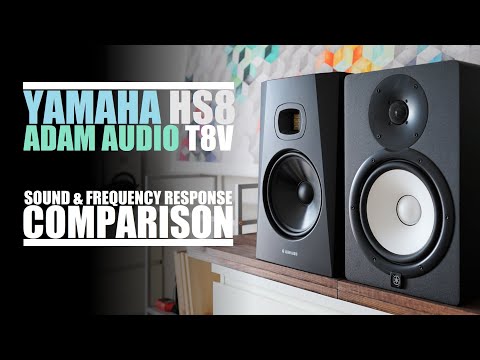 Видео: Adam Audio T8V против Yamaha HS8 || Сравнение звука и частотных характеристик