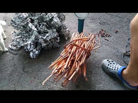 Видео: Распил. Сколько меди в кондиционере (теплообменник наружного блока)