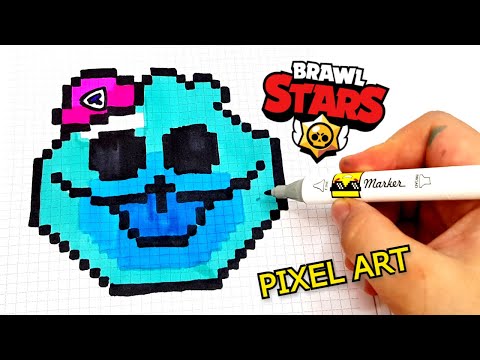 Видео: СКУИК из ИГРЫ BRAWL STARS РИСУНКИ ПО КЛЕТОЧКАМ -PIXEL ART Squeak