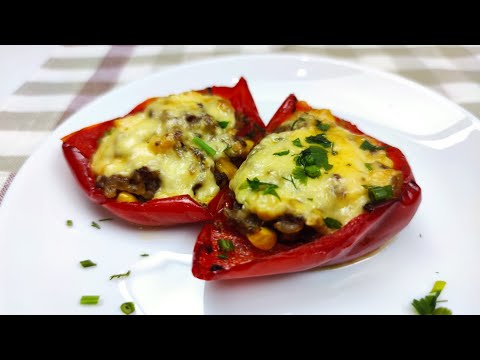 Видео: Кешкі ас/ Вкусный ужин/ Фаршированный перец по мексикански в  духовке.Казакша рецепт