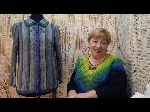 Видео: Жакет "Рыбка". Мастер-класс по вязанию крючком от О. С. Литвиной.