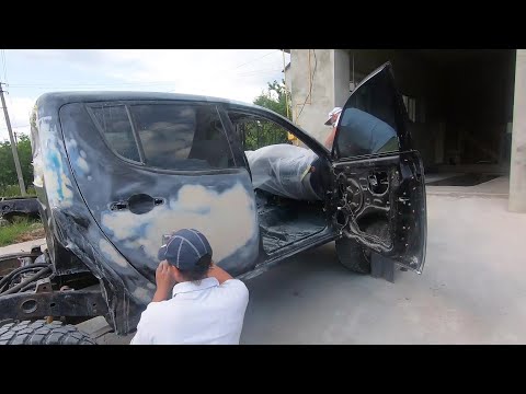 Видео: Mitsubishi L200 -  споттерим по кругу, рихтуем, подготовка к покраске.  Часть 2