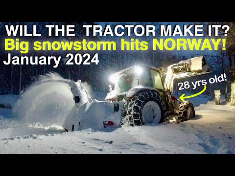Видео: Тракторный снегоуборщик!! Большая снежная буря в Норвегии в 2024 году!
