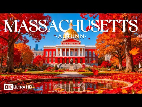 Видео: Осень в Массачусетсе в 8K UHD 🍁 Исторические деревни, золотистые леса и побережье