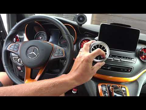 Видео: Мерседес V-класс 20 года\замена оригинальной подсветки на более продвинутую\Установка стола\чайника