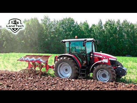 Видео: Красиво пахать умеют не все! Трактор Massey Ferguson 6713 пашет оборотным плугом UNLU!