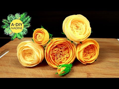 Видео: Цветы из бумаги. Пионовидная роза