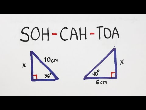 Видео: Решение прямоугольных треугольников: нахождение недостающей стороны треугольника (SOH - CAH - TOA)