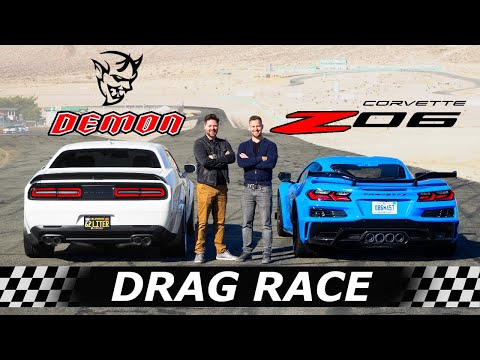 Видео: Corvette Z06 2023 против Dodge Demon // DRAG & ROLL RACE