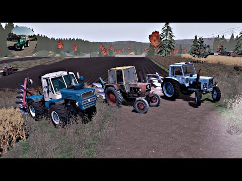 Видео: пахота на ютз мтз і т-150 фс 20