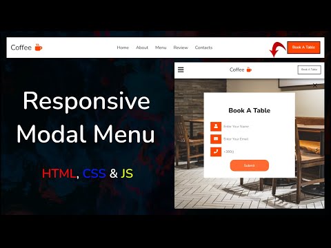 Видео: Адаптивное меню с модальным окном HTML, CSS & JS || Responsive modal menu using HTML, CSS & JS