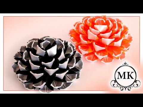 Видео: Красивые цветы из лент. Канзаши. МК. / DIY. Beautiful ribbon flowers. Kanzashi.