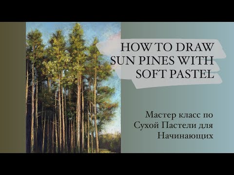 Видео: HOW TO DRAW SUN PINES WITH SOFT PASTEL / Мастер класс по Пастели для Начинающих. Солнечные Сосны